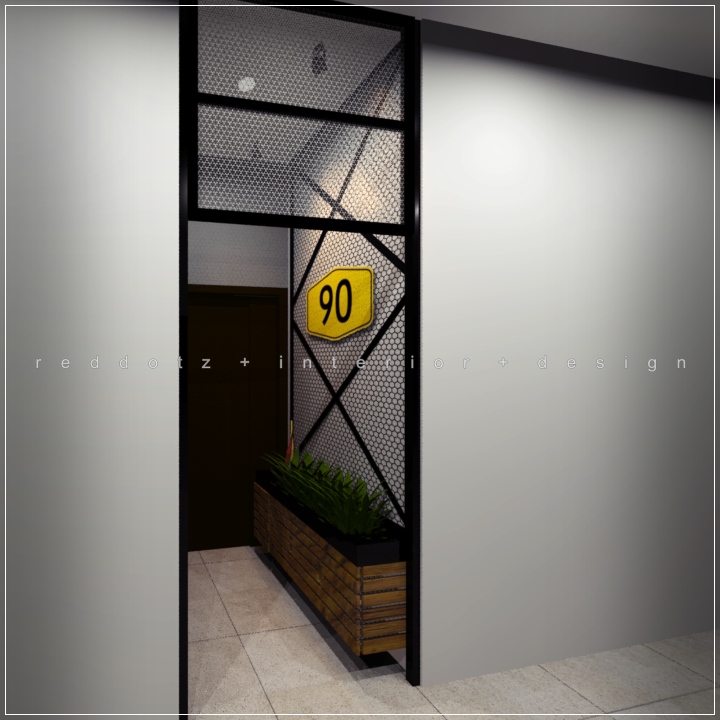 industrial rustic office entrance design Shah Alam