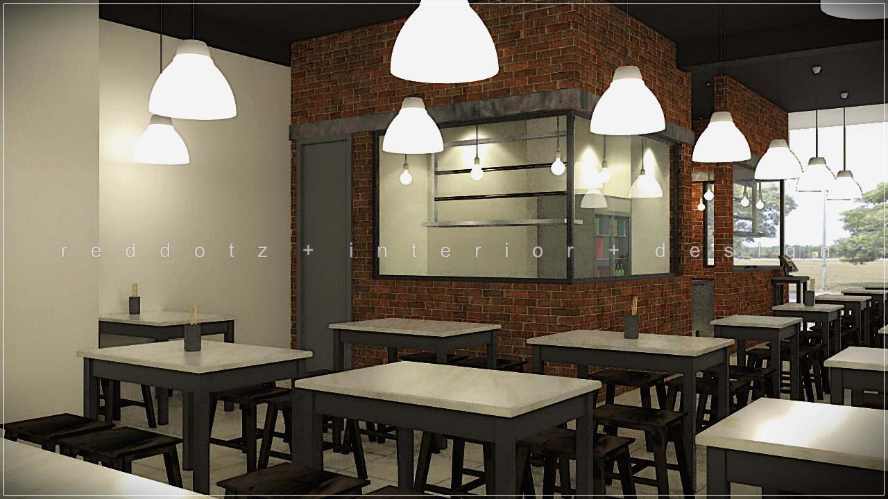 cafe brick wall design 3d malaysia