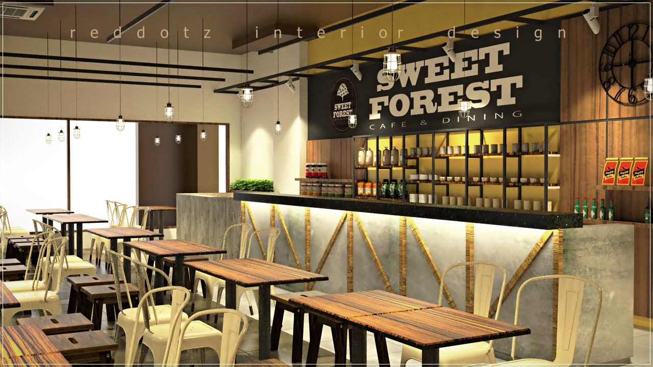 Sweet Forest Cafe Drinking Bar Counter Design