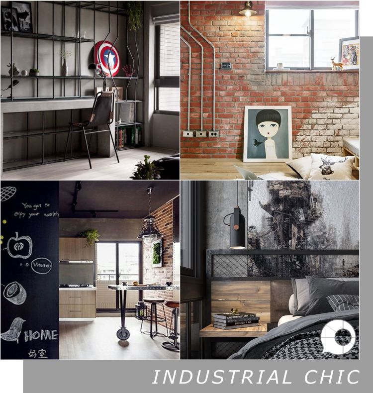 industrial chic interior design theme