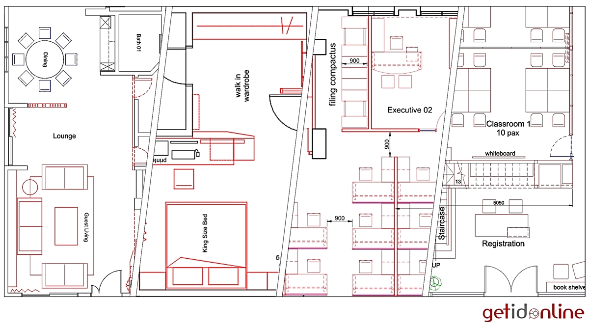 GetIDonline furniture layout plan and interior space planning